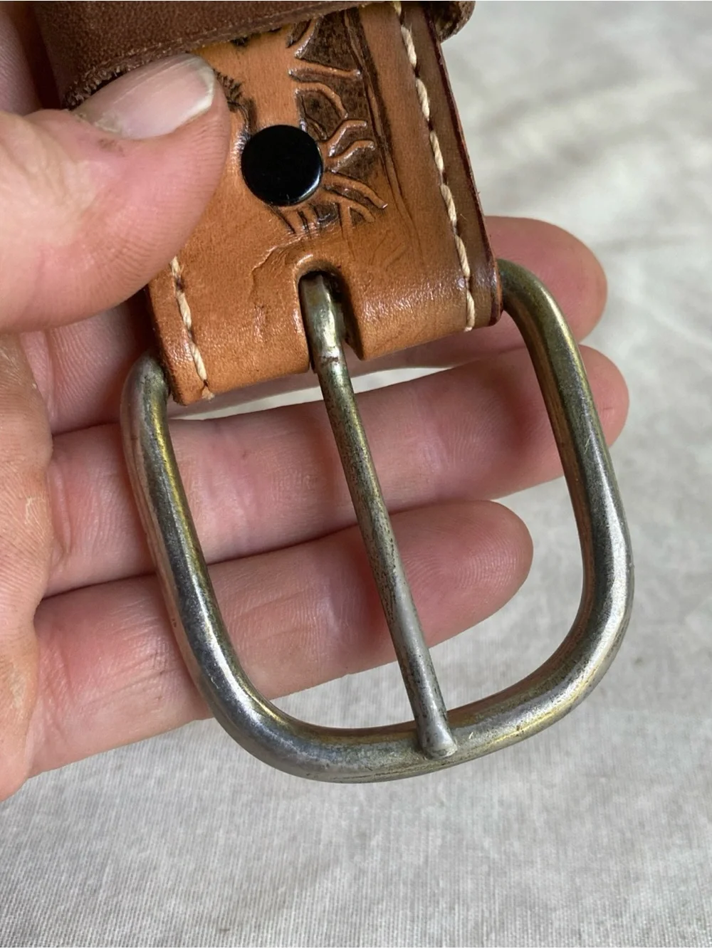 Shyanne Brown Tooled Leather Stagecoach/Western Belt Unisex -28”